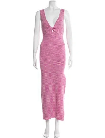 Pre-owned L*space Printed Long Dress W/ Tags In Pink