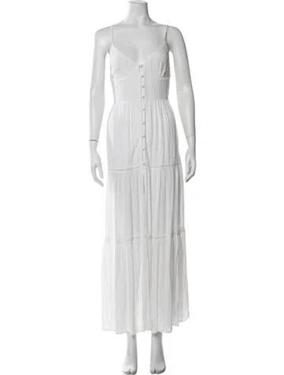 Pre-owned L*space Printed Long Dress In White