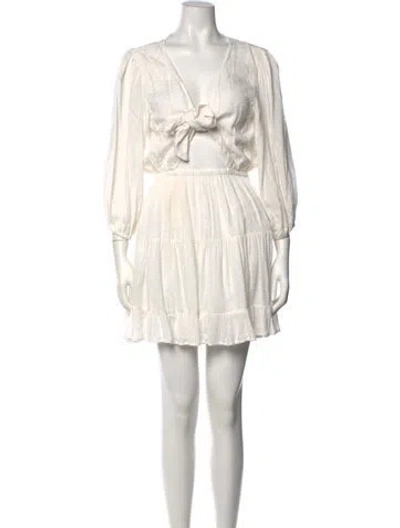 Pre-owned L*space Printed Mini Dress In Neutral