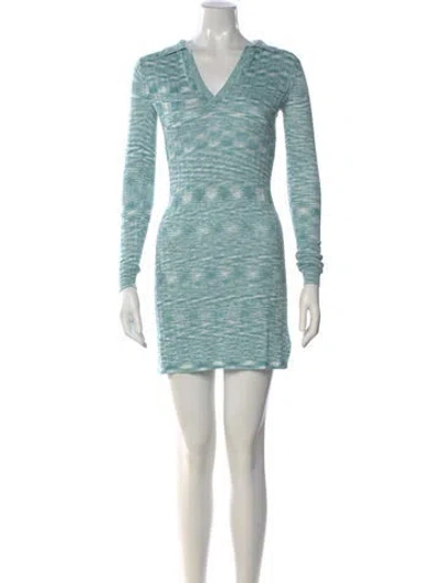 Pre-owned L*space Printed Mini Dress W/ Tags In Blue