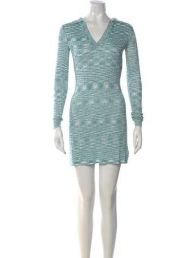 Pre-owned L*space Printed Mini Dress W/ Tags In Blue