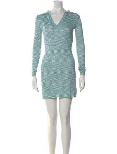 Pre-owned L*space Printed Mini Dress W/ Tags In Blue