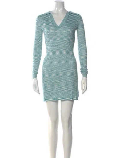 Pre-owned L*space Printed Mini Dress W/ Tags In Blue