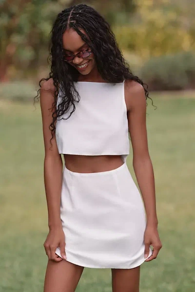 L*space Racquel Cutout Mini Dress In Beige