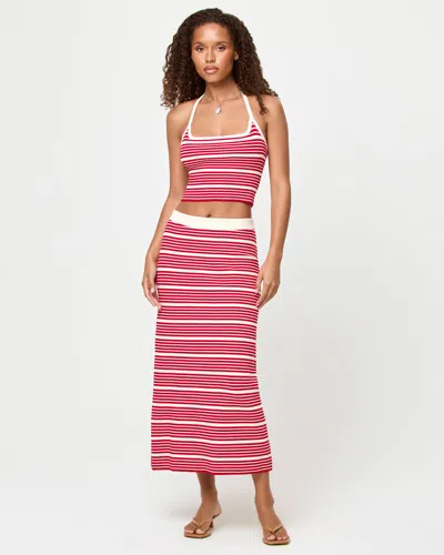 L*space Lspace Ravello Stripe Rib Cover-up Skirt In Pink