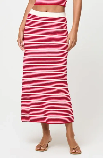 L*space Lspace Ravello Stripe Rib Cover-up Skirt In Pink
