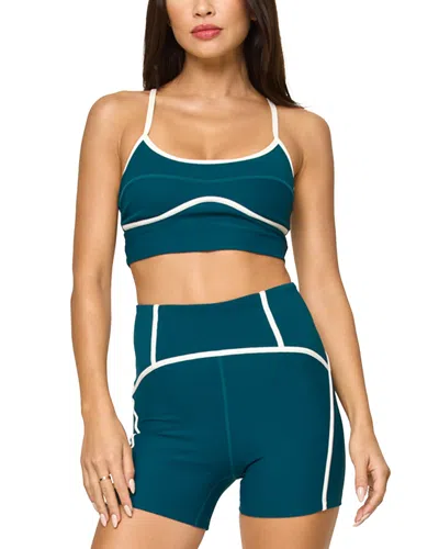 L*space Revel Top In Deep Teal/cream