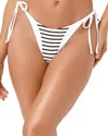 L*space Lspace Alex Stripe Full Coverage Swim Bottoms In White