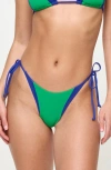 L*space Lspace Riannon Jersey & Rib Bikini Bottoms In Green