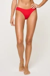 L*space Lspace Ribbed Rocky Classic Bikini Bottoms In Red