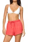 L*space Lspace Rio Linen Cover-up Drawstring Shorts In Pink