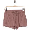 L*space Lspace Rio Linen Cover-up Drawstring Shorts In Brown