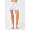 L*space Lspace Rio Linen Cover-up Drawstring Shorts In White