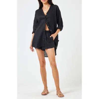 L*space Lspace Rio Linen Cover-up Tunic In Black