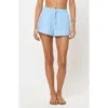 L*space Lspace Rio Linen Cover-up Drawstring Shorts In Blue