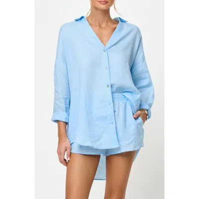 L*space Lspace Rio Linen Cover-up Tunic In Blue
