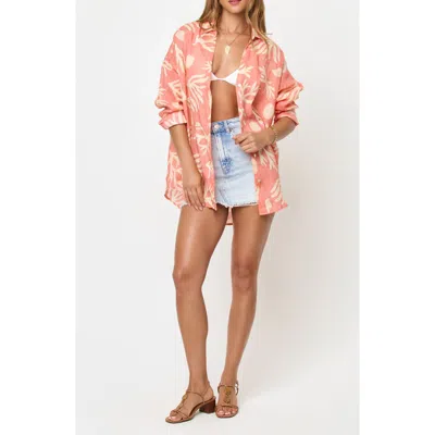 L*space Lspace Rio Linen Cover-up Tunic In Orange