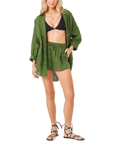 L*space Rio Linen Tunic In Green
