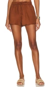 L*space Lspace Linen Rio Shorts In Brown