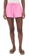 L*space Lspace Rio Linen Cover-up Drawstring Shorts In Pink