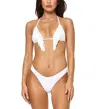 L*space Lspace Sienna Fringe Triangle Bikini Top In White