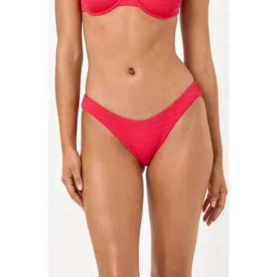 L*space Lspace Rocky Classic Pucker Textured Bikini Bottoms In Red