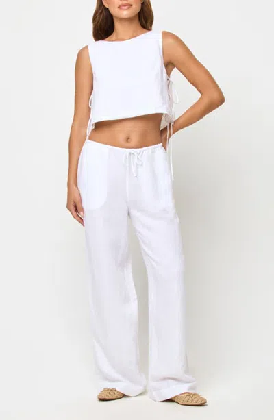 L*space Lspace Rylee Side Tie Cover-up Top In White