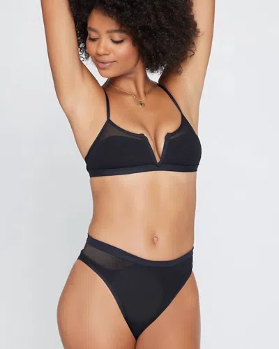 L*space Sadie Ribbed Bikini Top In Black