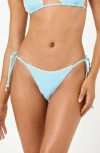 L*space Lspace Samba Bitsy Side Tie Bikini Bottoms In Blue