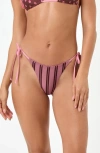 L*space Lspace Samba Bitsy Side Tie Bikini Bottoms In Brown