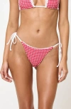 L*space Lspace Samba Bitsy Side Tie Bikini Bottoms In Red