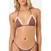 L*space Lspace Samba Embroidered Trim Bikini Top In Brown