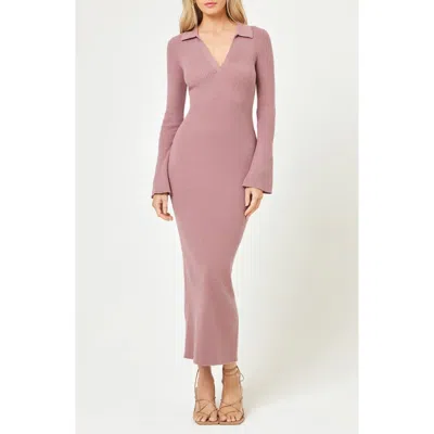L*space Lspace San Clemente Long Sleeve Cover-up Maxi Dress In Pink