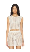 L*space Lspace Sander Open Stitch Cover-up Tank In 奶油色