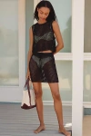 L*space Sander Crochet Cover-up Mini Skirt In Black