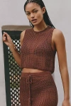 L*space Sander Crochet Tank In Brown