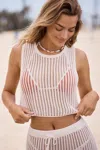 L*space Sander Crochet Tank In White