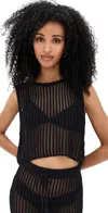 L*space Lspace Sander Open Stitch Cover-up Tank In Black
