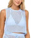 L*space Santer Crochet Cover Up Crop Top In Blue