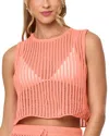 L*space Santer Crochet Cover Up Crop Top In Orange