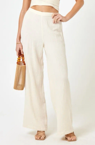 L*space Santos Cotton Gauze Cover-up Trousers In Tapioca