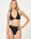 L*space Savannah Bikini Bottom Women Black Stretch High Waist Swimwear Buu191 In Black