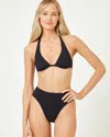 L*space Savannah Bikini Bottom Women Black Stretch High Waist Swimwear Buu191 In Black