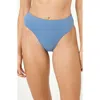 L*space Savannah High-waisted Ribbed Bikini Bottoms In Blue