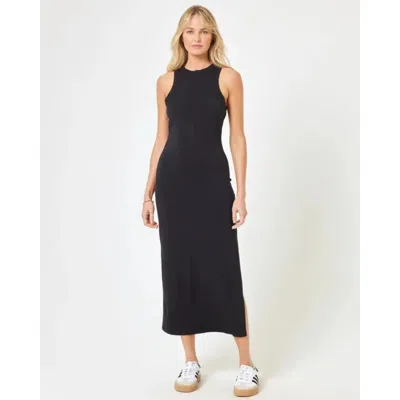 L*space Sawyer Dress Black Jersey Cutout Side Slit Active Ddr2614