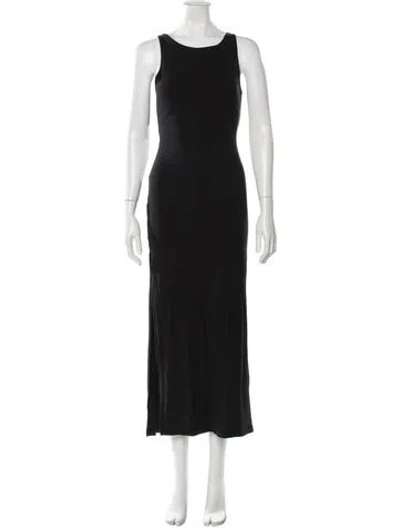 Pre-owned L*space Scoop Neck Long Dress In Black