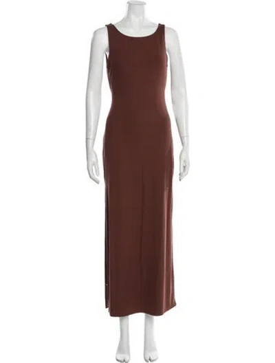 Pre-owned L*space Scoop Neck Long Dress In Brown