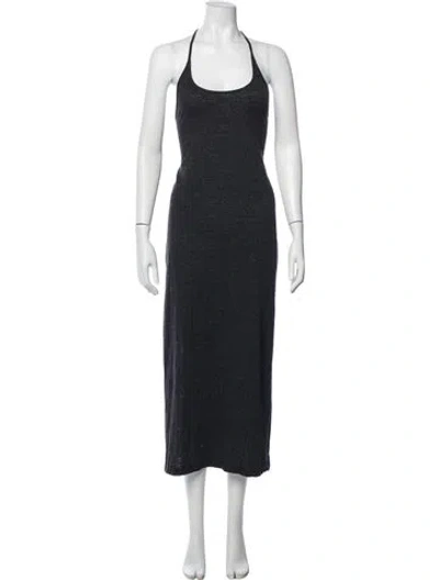Pre-owned L*space Scoop Neck Long Dress In Gray