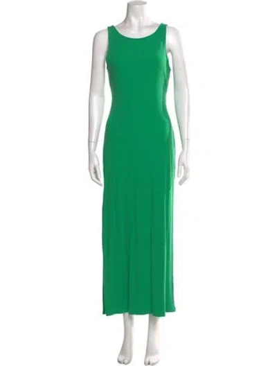 Pre-owned L*space Scoop Neck Long Dress In Green