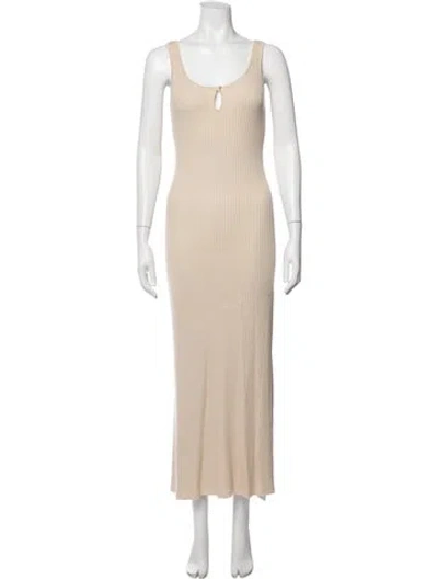 Pre-owned L*space Scoop Neck Long Dress In Neutrals